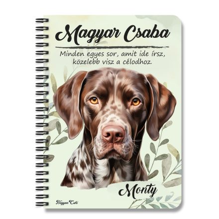 Személyre szabható - Német rövidszőrű vizsla portré mintás A6-os füzet