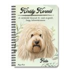 Személyre szabható - Fehér puli portré mintás A6-os füzet
