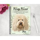 Személyre szabható - Fehér puli portré mintás A6-os füzet