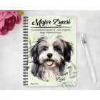 Személyre szabható - Szürke Havanese portré mintás A6-os füzet