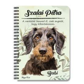   Személyre szabható - Drótszőrű tacskó portré mintás füzet