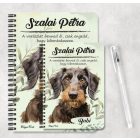 Személyre szabható - Drótszőrű tacskó portré mintás füzet