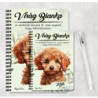 Személyre szabható - Kis barna uszkár portré mintás A6-os füzet