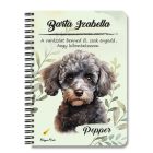 Személyre szabható - Kis szürke uszkár portré mintás A6-os füzet