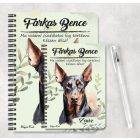 Személyre szabható - Álló fülű Dobermann portré mintás A6-os füzet