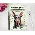 Személyre szabható - Álló fülű Dobermann portré mintás A6-os füzet