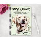 Személyre szabható - Fehér labrador portré mintás A6-os füzet