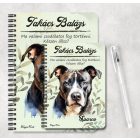 Személyre szabható - Szürke Amerikai Pitbull terrier portré mintás A6-os füzet