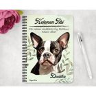 Személyre szabható - Boston terrier portré mintás A6-os füzet