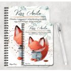 Személyre szabható - Kávés Róka mintás A6-os füzet