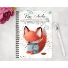 Személyre szabható - Kávés Róka mintás A6-os füzet