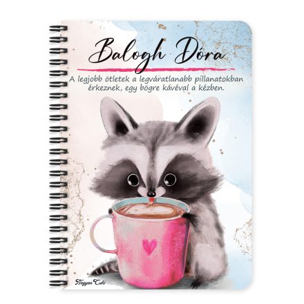 Személyre szabható - Mosómaci mintás A6-os füzet