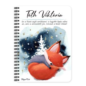 Személyre szabható - Tündéri róka mintás A6-os füzet