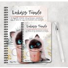 Személyre szabható - Kávézós cicus mintás A6-os füzet