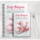 Személyre szabható - Cica macival mintás A6-os füzet