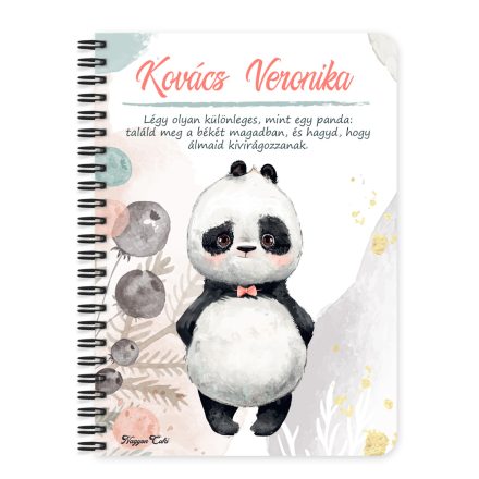 Személyre szabható - Édes kis Panda mintás A6-os füzet