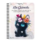 Személyre szabható - Tündéri fekete cicus mintás A6-os füzet