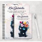 Személyre szabható - Tündéri fekete cicus mintás A6-os füzet