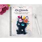 Személyre szabható - Tündéri fekete cicus mintás A6-os füzet
