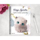 Személyre szabható - Hógolyó - Cuki cicus mintás A6-os füzet