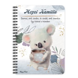 Személyre szabható - Kakaós Koala mintás A6-os füzet