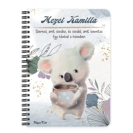 Személyre szabható - Kakaós Koala mintás A6-os füzet