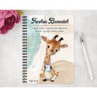 Személyre szabható - Cuki Kávézós zsiráf mintás A6-os füzet