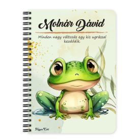 Személyre szabható - Cuki breki béka mintás A6-os füzet