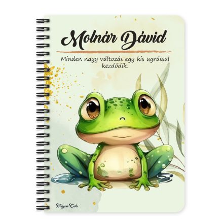 Személyre szabható - Cuki breki béka mintás A6-os füzet
