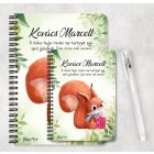 Személyre szabható - Cuki mókus ajándékkal mintás A6-os füzet