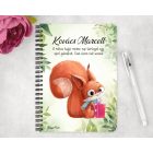 Személyre szabható - Cuki mókus ajándékkal mintás A6-os füzet
