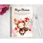 Személyre szabható - Cuki hegedűs katica mintás A6-os füzet