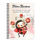 Személyre szabható - Cuki táncoló katica mintás A6-os füzet