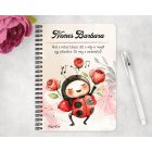 Személyre szabható - Cuki táncoló katica mintás A6-os füzet
