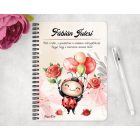 Személyre szabható - Lufis katica mintás A6-os füzet