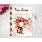 Személyre szabható - Katica virágcsokorral mintás A6-os füzet