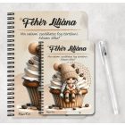 Személyre szabható - Muffin kávés manó lány mintás füzet