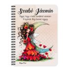 Személyre szabható - Gyönyörű pipacs tündérlány és a hold mintás A6-os füzet