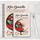 Személyre szabható - Kedves pipacs tündérlány és a hold mintás A6-os füzet