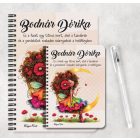 Személyre szabható - Huncut pipacs tündérlány és a hold mintás A6-os füzet