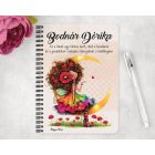 Személyre szabható - Huncut pipacs tündérlány és a hold mintás A6-os füzet