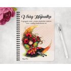 Személyre szabható - Ölelő pipacs tündérlány és a hold mintás A6-os füzet