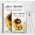 Személyre szabható - Cuki Napraforgós tündérlány lámpással mintás A6-os füzet