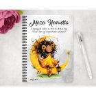 Személyre szabható - Cuki Napraforgós tündérlány lámpással mintás A6-os füzet