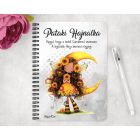 Személyre szabható - Hosszúhajú cuki Napraforgós tündérlány mintás A6-os füzet