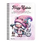 Személyre szabható -  Fodrász manólány hajszárítóval mintás A6-os füzet