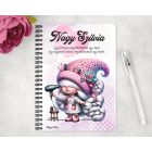 Személyre szabható -  Fodrász manólány hajszárítóval mintás A6-os füzet