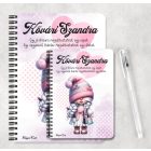 Személyre szabható - Cuki két oldalas Fodrász manólány mintás A6-os füzet