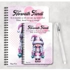 Személyre szabható - Tündéri két oldalas Fodrász manólány mintás A6-os füzet