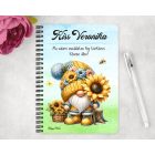 Személyre szabható - Cuki napraforgós manó mintás A6-os füzet